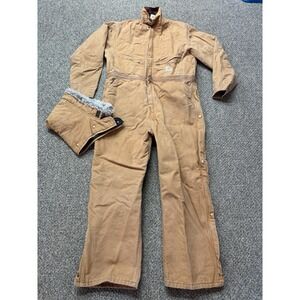 Carhartt Coveralls Mens 48R Canvas Quilted Insulated Union Made USA VTG 90s